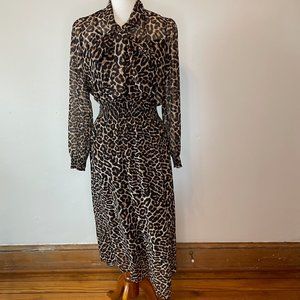ZARA Long Sleeve Mockneck Dress - Cheetah Print - Size XS - New With Tags
